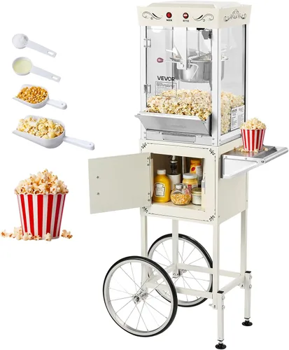 Miniatura 10 de Máquina de palomitas VEVOR, hervidor de acero inoxidable de 8 oz, máquina de hacer palomitas comercial de 800W para mostrador, estilo teatro con Rojo