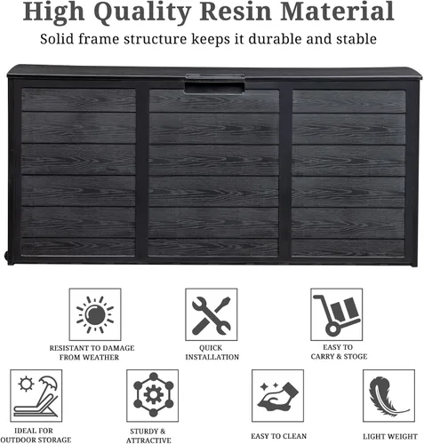 Miniatura 3 de Outvita Caja de almacenamiento de cubierta de 75 galones, contenedor de almacenamiento duradero, cojines de patio, taburetes de patio y juguetes
