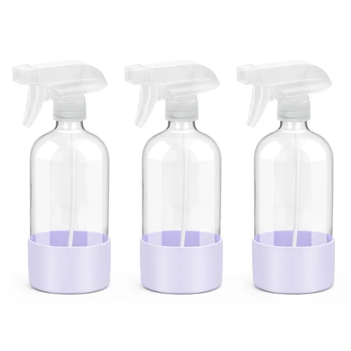 Miniatura 16 de Rionisor Botellas de Spray de Vidrio con Protección de Funda de Silicona, Recipientes Vacíos Recargables de 16 oz, Botellas de Spray Reutilizables