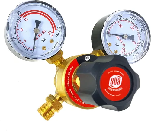 Miniatura 4 de SÜA - Medidores de gas de soldadura con regulador de acetileno - CGA-200 - Conector trasero - Serie LDP - Revise todas las imágenes y lea