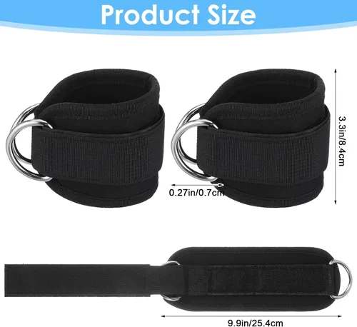 Miniatura 2 de 2 correas de levantamiento de pesas con anillo D, muñequeras ajustables para gimnasio, soporte de muñeca acolchado, accesorios para máquina
