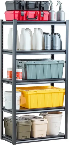 Miniatura 11 de VEVOR Storage Shelves, 5-Tier Adjustable, 2000 lbs Capacity, Heavy Duty Garage Storage Shelving Unit, Metal Utility Rack Shelf, for Kitchen Pantry