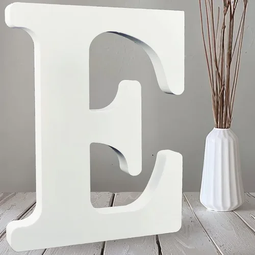 Miniatura 10 de AOCEAN Letras de madera grandes blancas de 10 pulgadas, letras de madera sin terminar para decoración de pared, letras decorativas de pie