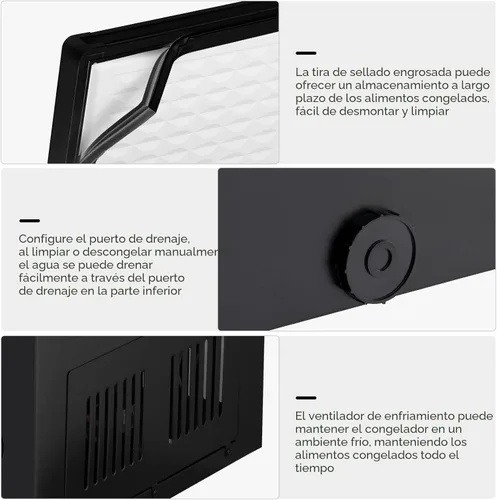 Miniatura 5 de Kismile Congelador de pecho de 3.5 pies cúbicos con 2 cestas extraíbles, parte superior abierta, puerta abierta, congelador profundo compacto