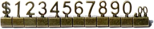 Miniatura 2 de 10 juegos de cubos de precio, bloques de números, etiqueta de precio de metal para exhibición de joyas, soporte de mostrador, montaje ajustable