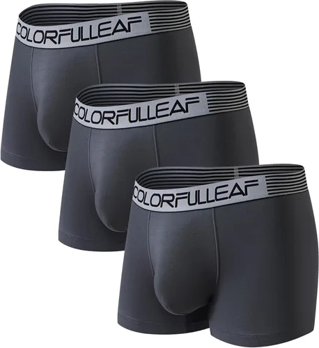 COLORFULLEAF Calzoncillos tipo bóxer de algodón para hombre, de pierna corta, cómodos, elásticos, cintura ancha, paquete múltiple