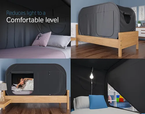 Miniatura 6 de Skywin TidyFriend - Tienda de campaña para cama doble, toldo de privacidad pop-up y tiendas de cama para niños y adultos – Acogedora, que bloquea