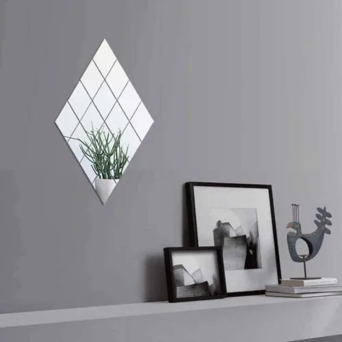Miniatura 2 de Espejos decorativos DIY azulejos de mosaico autoadhesivos espejo pegatinas de pared decoración de espejo 16 unids/lote