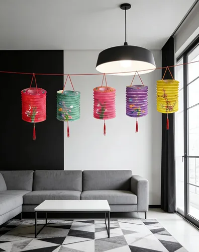 Miniatura 5 de 5 linternas de papel con luces LED, Día de San Valentín, Año Nuevo, chino, primavera, festival, 6.3 pulgadas, faroles de iluminación colgantes