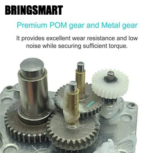 Miniatura 6 de BRINGSMART Motor de engranaje sin fin de CC de 12V 160rpm Motor de autobloqueo de 10kg.cm Motor de engranaje de mini turbina invertida para Robot