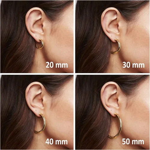 Miniatura 3 de PAVOI 14K Gold Plated Lightweight Chunky Open Hoops for Women Trendy Gold Hoop Earrings