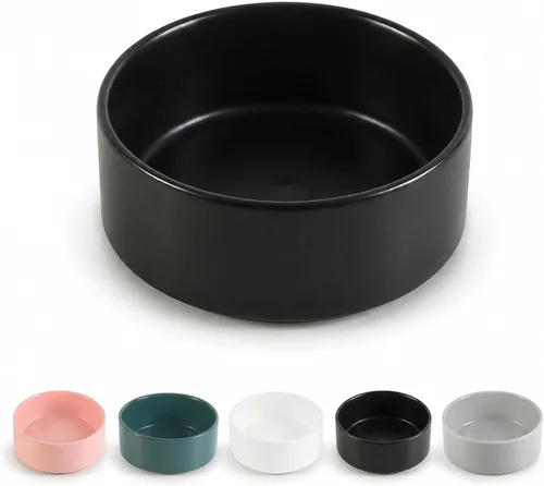 Cuenco de cerámica para perros para comida y agua, cuenco comedero para mascotas para perros y gatos pequeños, plato de alimentación de cerámica
