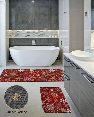 Miniatura 5 de Tapete de baño de Feliz Navidad, antideslizante, de secado rápido y absorbente, tierra de diatomeas, fregadero, dormitorio, cocina, lavable, tapete