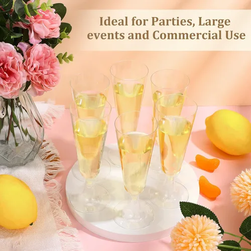 Miniatura 5 de CHENGU Paquete de 200 copas de champán de plástico de 5 onzas, copas de vino desechables para tostar, copas de champán para bodas, fiestas, copas