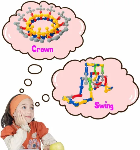 Miniatura 2 de SHUNLAM Juguetes de construcción para niños, 110 juguetes STEM para niños y niñas, juego entrelazado para mayores de 3 años, kit creativo para niños