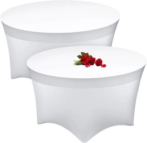 Miniatura 7 de Buryeah Mantel redondo elástico de 5 pies de elastano, lavable a máquina, 60 pulgadas, mantel elástico ajustable para mesa redonda para bodas