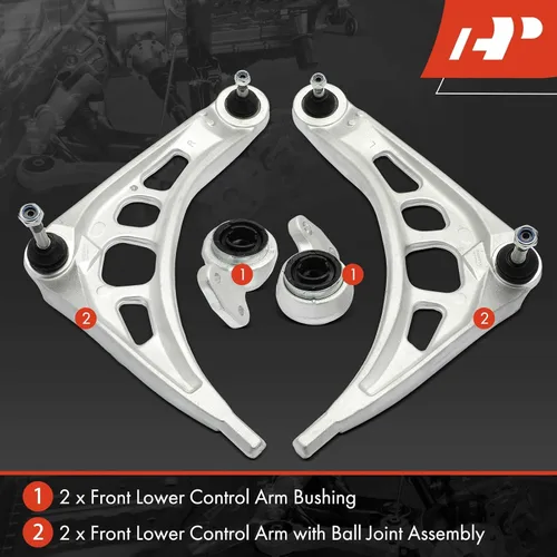Miniatura 3 de A-Premium Juego de 4, brazo de control inferior delantero, con rótula y buje, compatible con BMW - 1999-2006 - 323i 323Ci 325i 325Ci 328i 328is 330i
