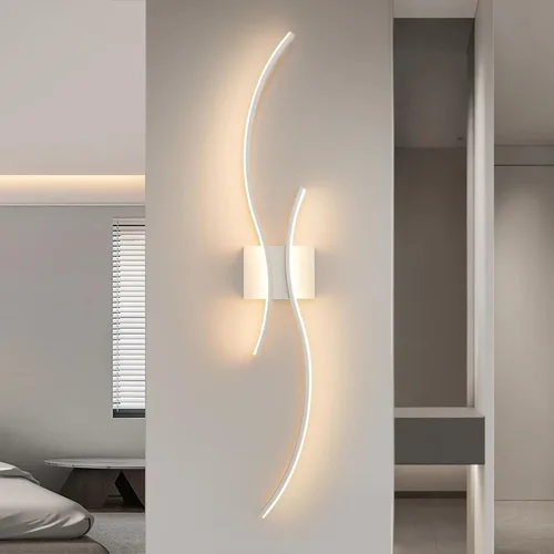 Miniatura 14 de CANEOE Moderna lámpara LED de pared, 39 pulgadas, aplique de pared LED negro para interiores, accesorios de tocador de baño sobre espejo para sala