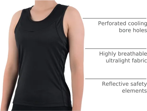Miniatura 19 de Camiseta sin mangas de ciclismo con espalda cruzada para mujer, para interiores y exteriores, con bolsillos