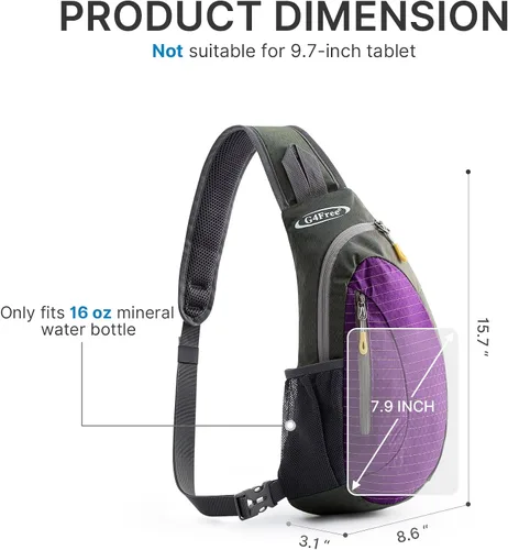 Miniatura 4 de G4Free - Bolso bandolera para hombres y mujeres, mochila pequeña de pecho y hombro ligera para viajes, actividades al aire libre y deportes (Morado)