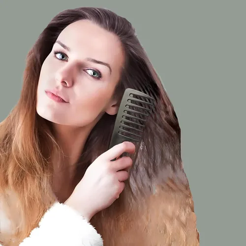 Miniatura 5 de Mini peines para el cabello, paquete de 2 peines pequeños y anchos para mujer, peine de ducha portátil para cabello rizado, largo, húmedo y seco