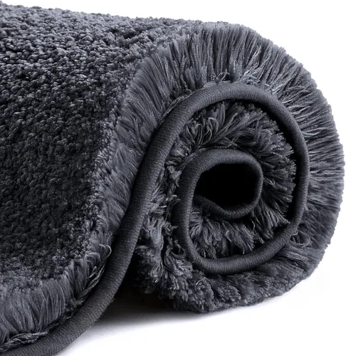 Miniatura 40 de VANZAVANZU Alfombras de Baño Antideslizantes Ultra Suaves Absorbentes de Microfibra Esponjosas Gruesas Alfombras de Baño Lavables a Máquina Gris