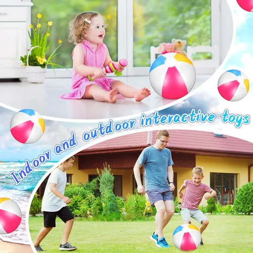 Miniatura 6 de Tatuo Pelotas de playa inflables de 12 pulgadas, 3 unidades, pelota de playa para piscina, pelotas flotantes para actividades al aire libre