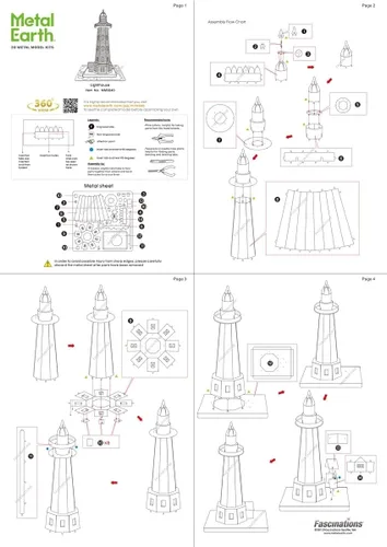 Miniatura 7 de Fascinations Metal Earth Lighthouse - Kit de modelo de metal 3D