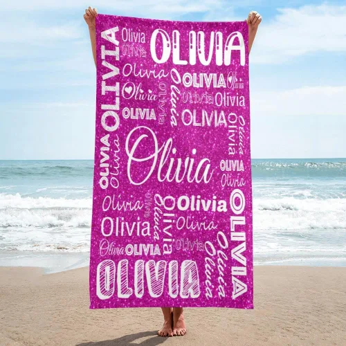 Miniatura 9 de Dr.TOUGH Toallas de playa personalizadas para adultos y niños, toallas de piscina personalizadas con nombre, toallas de playa de microfibra