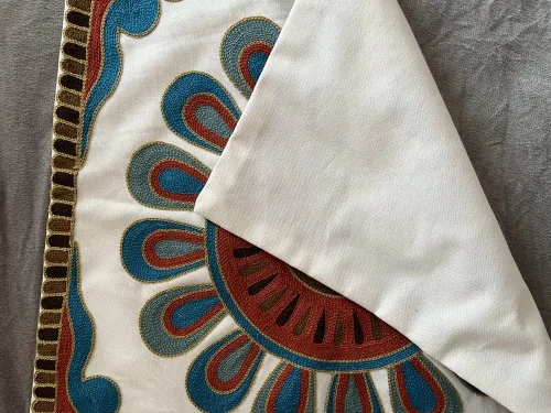 Miniatura 6 de Judy Dre am Funda de cojín 100 % algodón, cuadrada, bohemia, bordada, para sofá, cama, sala de estar, funda de almohada bohemia de 18 x 18 pulgadas