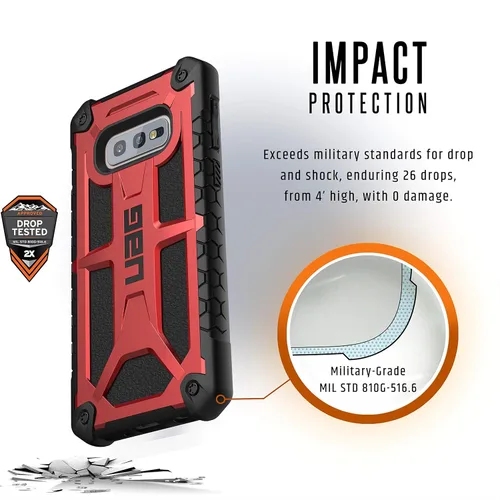 Miniatura 4 de URBAN ARMOR GEAR UAG - Funda para Samsung Galaxy S10e [pantalla de 5.8 pulgadas] Monarch [Crimson] funda militar probada contra caídas