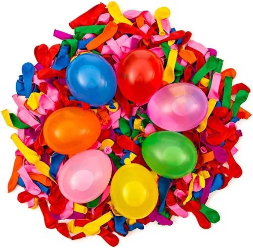 DH - Kit de recambio de globos de agua para deportes acuáticos y fiestas, paquete de 500 unidades, multicolor con 2 herramientas de recarga
