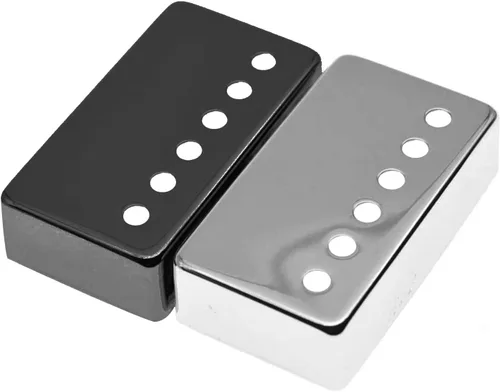 Miniatura 5 de Juego de 2 fundas cromadas para guitarra Humbucker, 50/2.047 in, juego de cubiertas plateadas para pastillas de sonido mejorado, se adapta a