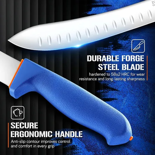 Miniatura 3 de DRAGON RIOT Cuchillo para romper carnicero de alta calidad, cuchillo de cimro curvo de 10 pulgadas, cuchillo de carnicero para cortar carne