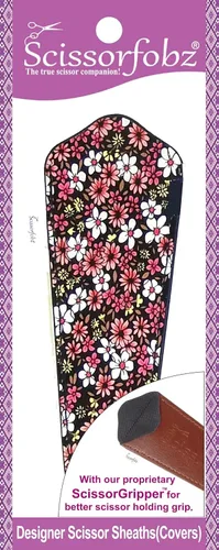 Miniatura 36 de Fundas protectoras para tijeras de diseñador, 4 unidades, tamaño surtido, diseño floral victoriano azul #4-304 Jardín floral victoriano azul
