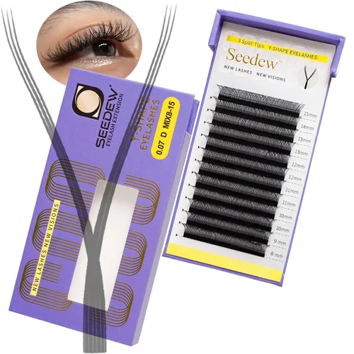 Miniatura 26 de YY - Extensiones de pestañas, racimos de pestañas de aspecto natural, bandeja de pestañas en forma de Y, tiras de pestañas de práctica, suministros
