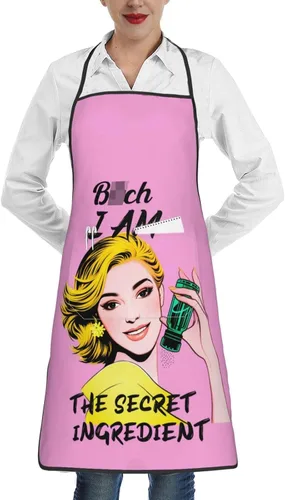 Miniatura 11 de Delantales con pechera para mujeres y hombres, delantales de cocina con bolsillos para cocina, barbacoa, hornear, asar a la parrilla Azul-Dorado