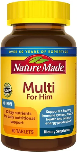 Miniatura 10 de Nature Made Multivitamínico para él, multivitaminas para hombre sin planchado, apoyo nutricional diario, vitaminas y minerales Nature Made Multi