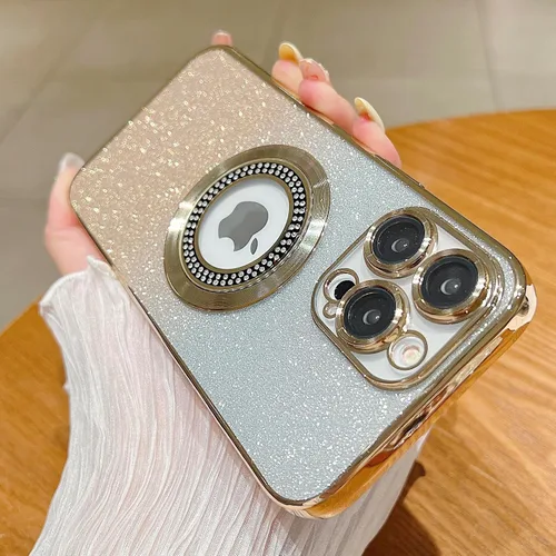 Miniatura 120 de Misscase Funda magnética con purpurina para iPhone 11 compatible con MagSafe, protección completa, delgada, a prueba de golpes, antiarañazos
