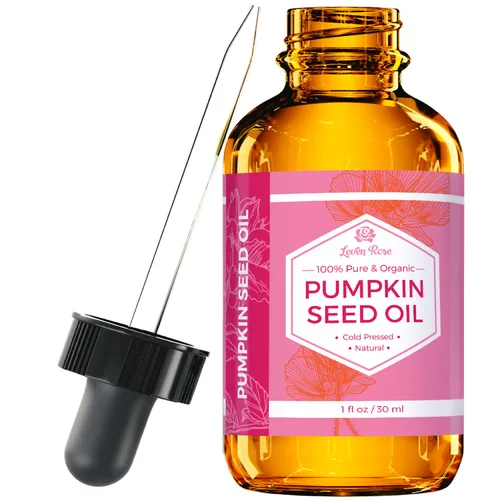 Aceite de semillas de calabaza por Leven Rose - 100% orgánico, natural para el crecimiento del cabello e hidratante para piel seca, 2 oz