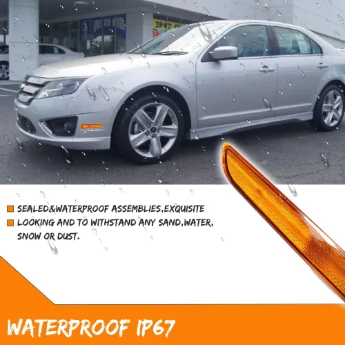 Miniatura 5 de ADIIL Kit de carcasa de luz de señal de luz de señal de parachoques delantero de lente ámbar compatible con Ford Fusion 2010 2011 2012