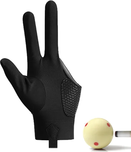 Miniatura 10 de Guantes de billar de 3 dedos, guantes de billar para mano izquierda y diestra, transpirables, antideslizantes, para billar