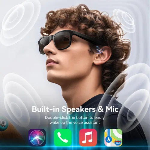 Miniatura 5 de XO Simple is Beauty Lentes de audio inteligentes para exteriores, lentes de sol Bluetooth unisex para hombres y mujeres con micrófono y altavoces