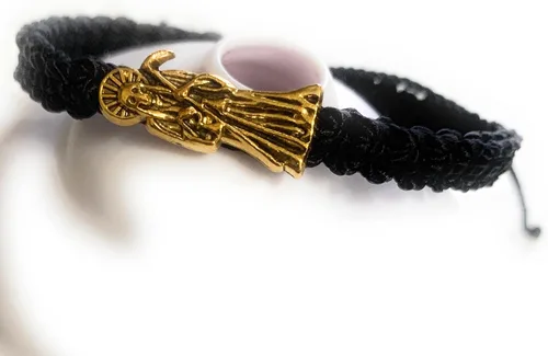 Miniatura 5 de LONTCS Pulsera Santa Muerte Negro y Dorado para Niño, Oro