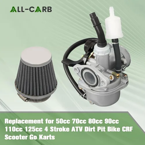 Miniatura 4 de ALL-CARB Carburador PZ19 de 50 cc, 70 cc, 90 cc, 110 cc, 125 cc, repuesto para ATV Dirt Bike Go Kart con filtro de aire