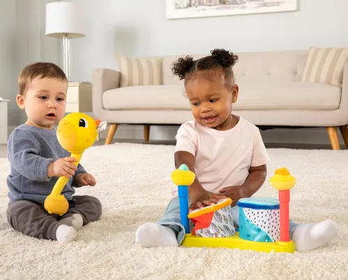 Miniatura 6 de Lamaze Squeeze Beats First Drum Set – Juguete sensorial para bebé incluye divertidos sonidos de animales – Juguetes musicales coloridos