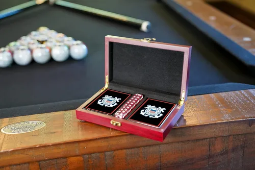 Miniatura 44 de Juego de regalo del ejército de los Estados Unidos Juego de cartas y dados Tarjetas de insignia de rango del ejército Regalos del ejército