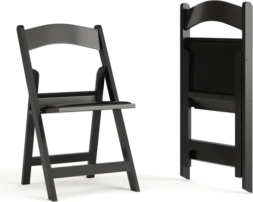 Miniatura 19 de Flash Furniture Hercules Tucker - Silla plegable de resina negra comercial, ligera, asiento extraíble acolchado de vinilo, para uso en interiores