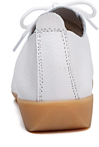 Miniatura 5 de Zapatos deportivos de moda para mujer, zapatos casuales de cuero con cordones, puntera puntiaguda, tacón bajo, mocasines ligeros, cómodos