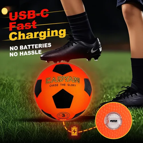 Miniatura 4 de Glow in The Dark Soccer Ball, Rechargeable Light up Soccer Toys, Birthday Gift for Boys and Girls 8-12, Cool Toys for Kids Outdoor Night Activity